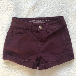 American Eagle Burgundy Shorts Size 00